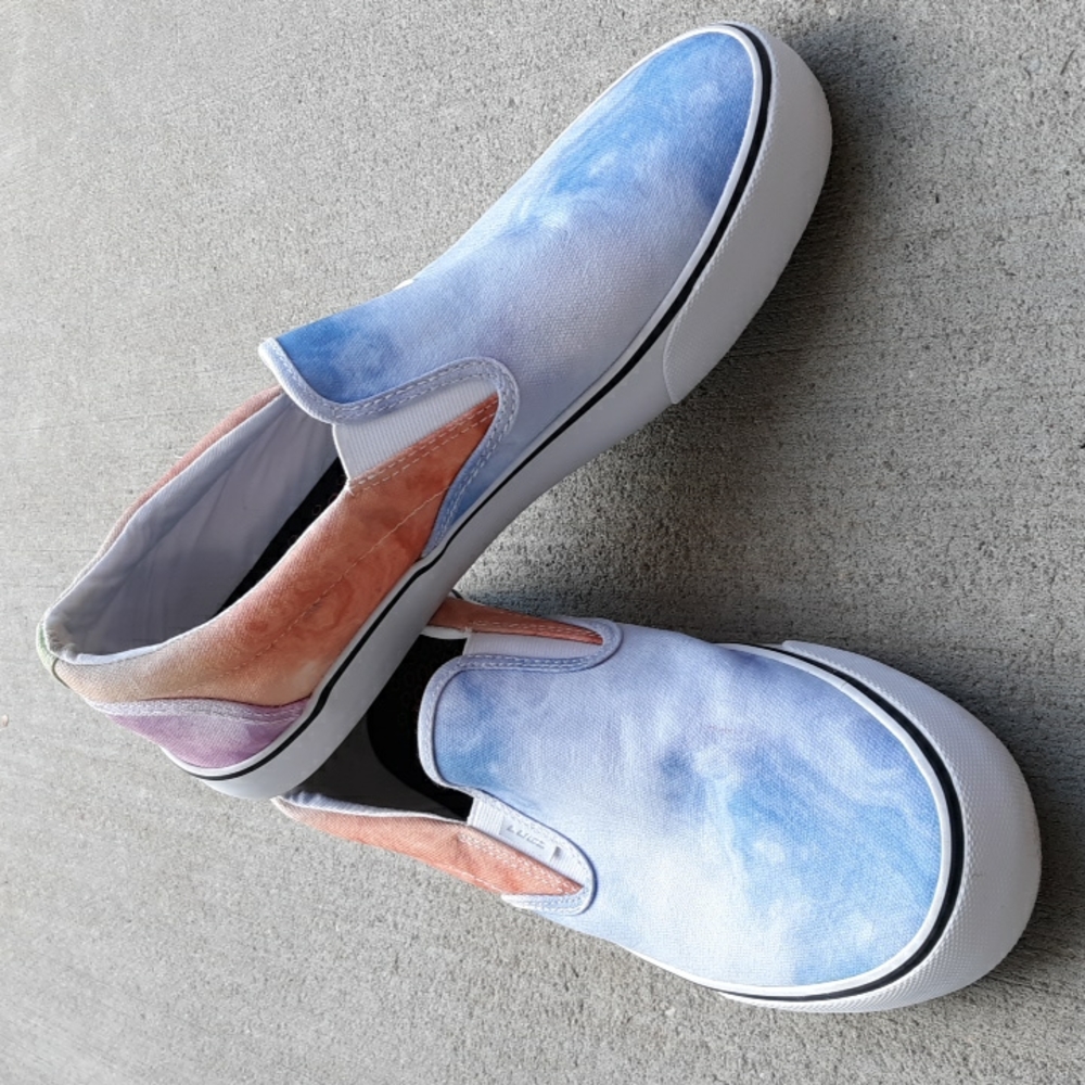 Lugz Clipper Men's 10.5 Tie Dye Flat Slip On Sneaker Shoes